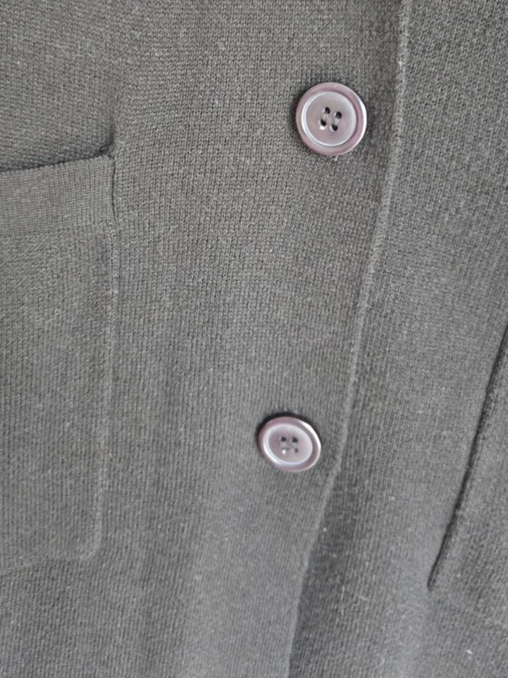 Lily Morgan Black Cotton Blend Knit Blazer Cardigan Size L PTP20 - Picture 8 of 9